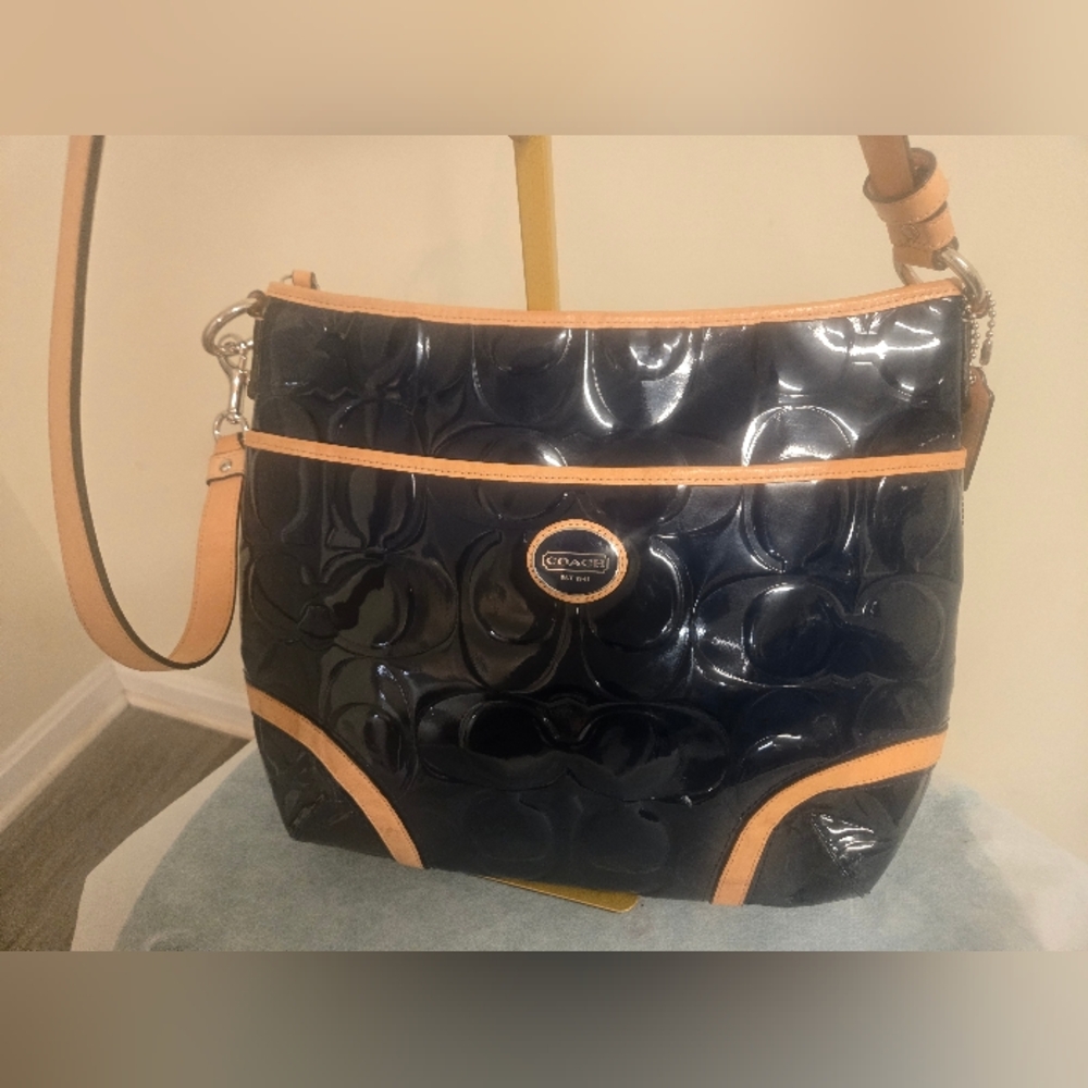 Coach Navy Blue Patent Learher Purse